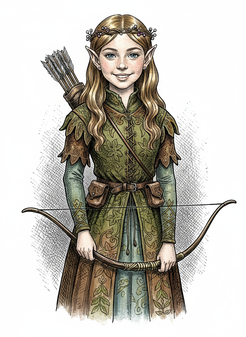 Mary the Woodland Elf - Victorian Illustration