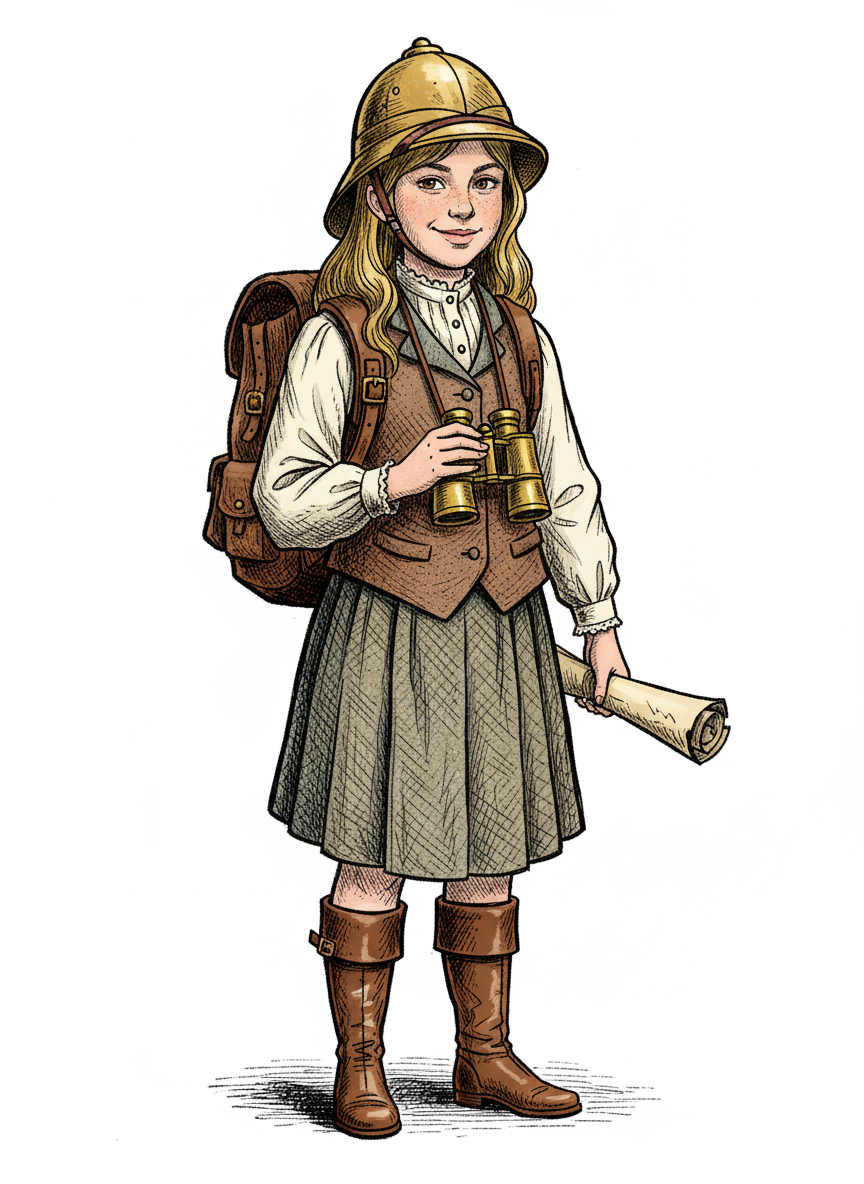 Mary the Explorer - Victorian Illustration
