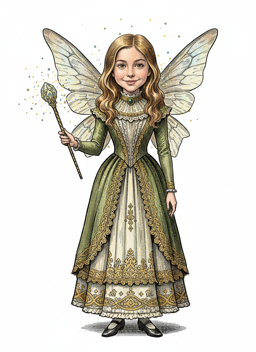 Mary the Sparkling Fairy - Victorian Illustration