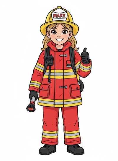 Mary's Firefighting Adventures 🚒 - Classic Coloring Book