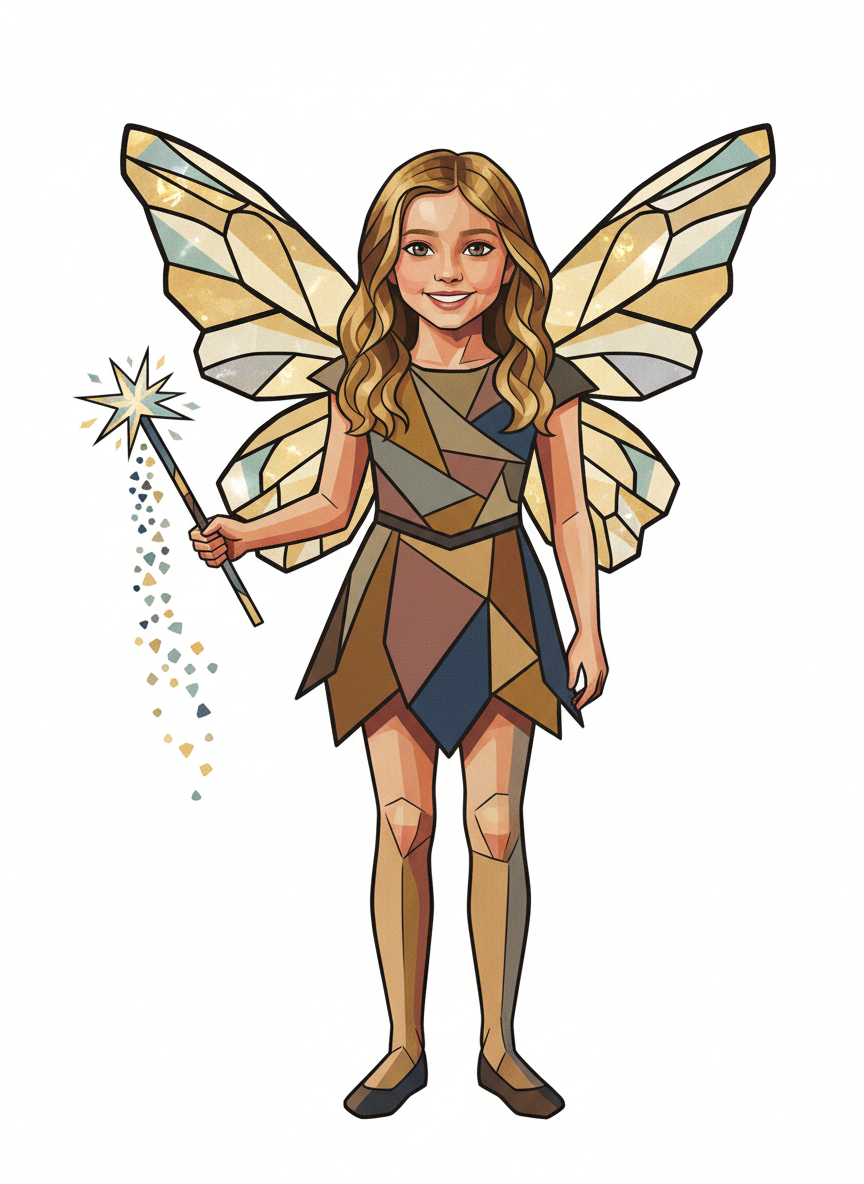 Mary the Sparkling Fairy - Cubist Painting