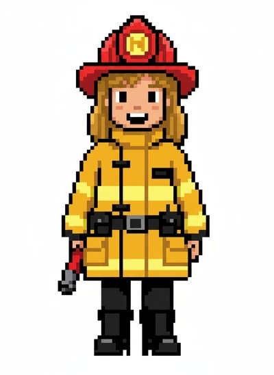 Mary's Firefighting Adventures 🚒 - Pixel Art