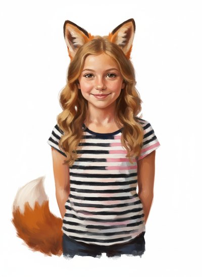 Mary's Foxy Transformation 🦊 - Impressionist Painting