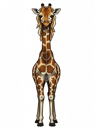 Mary's Giraffe Adventure - Cubist Painting