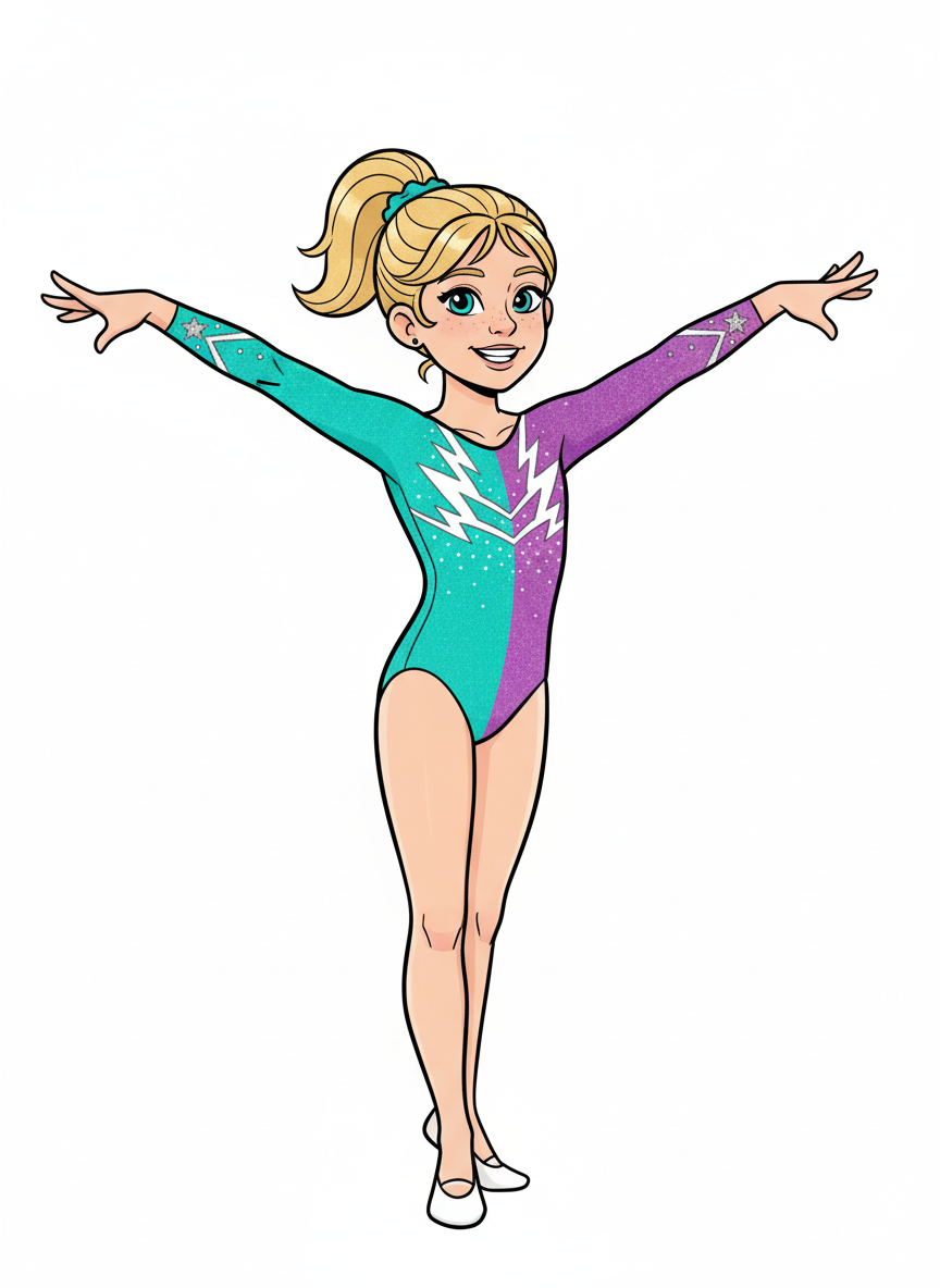 Mary the Gymnast - Classic Coloring Book