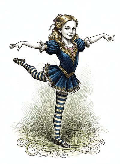 Gymnast Mary Magic ✨ - Victorian Illustration