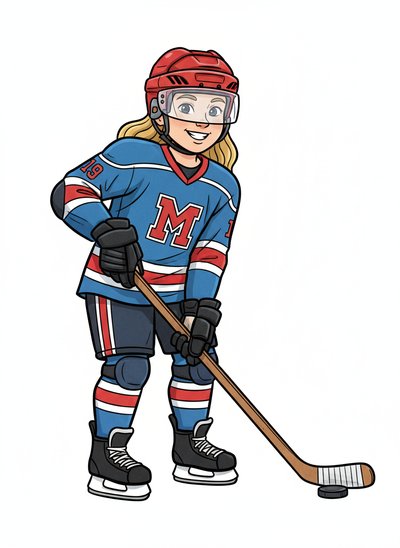Mary's Hockey Adventure 🏒 - Classic Coloring Book