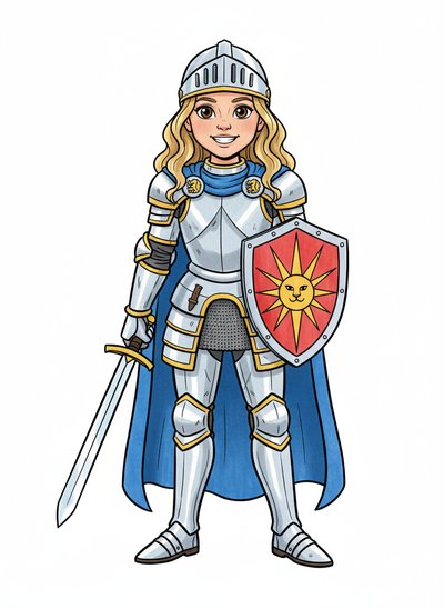 Mary's Knightly Adventure 🌟 - Classic Coloring Book