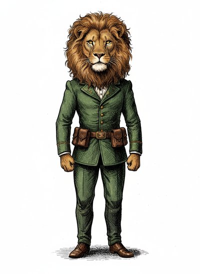 Mary Roars as a Lion 🦁 - Victorian Illustration
