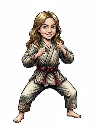 Mary's Martial Arts Adventure 😊 - Victorian Illustration