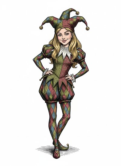 Mary's Jester Journey 🎭 - Victorian Illustration