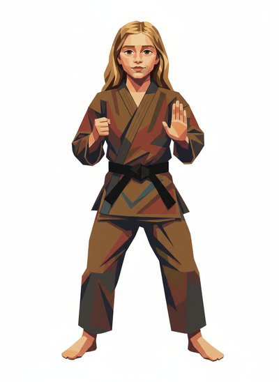 Mary's Martial Arts Adventure 😊 - Cubist Painting