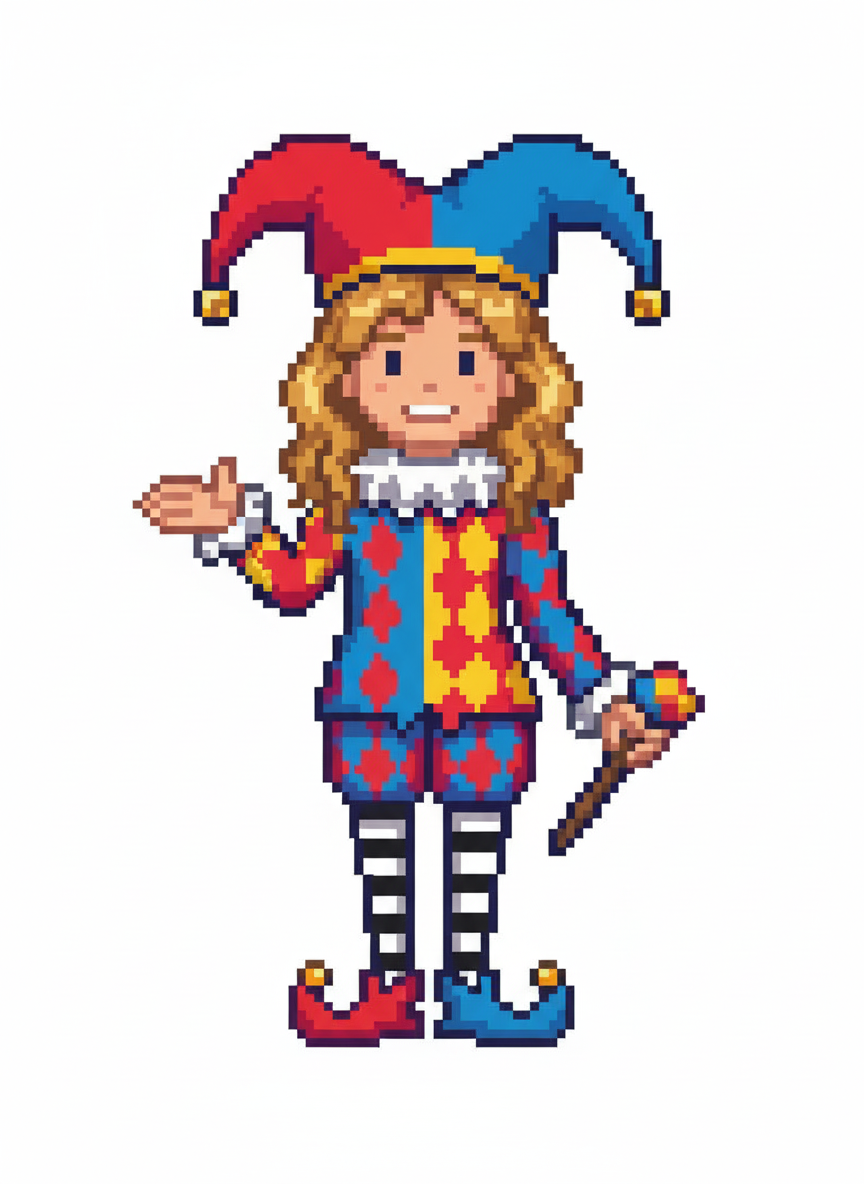 Merry Mary the Jester - Pixel Art