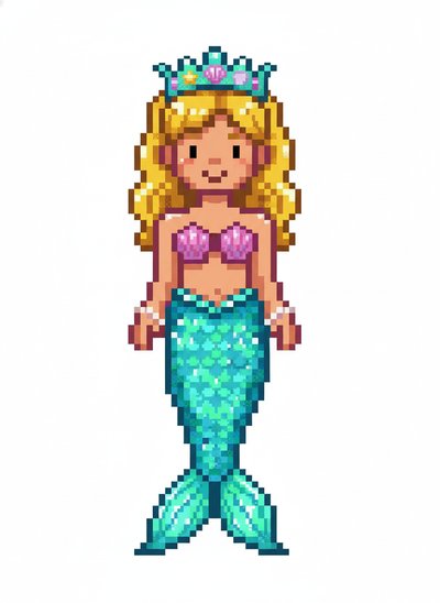 Mary's Magical Mermaid Adventure 🌊 - Pixel Art