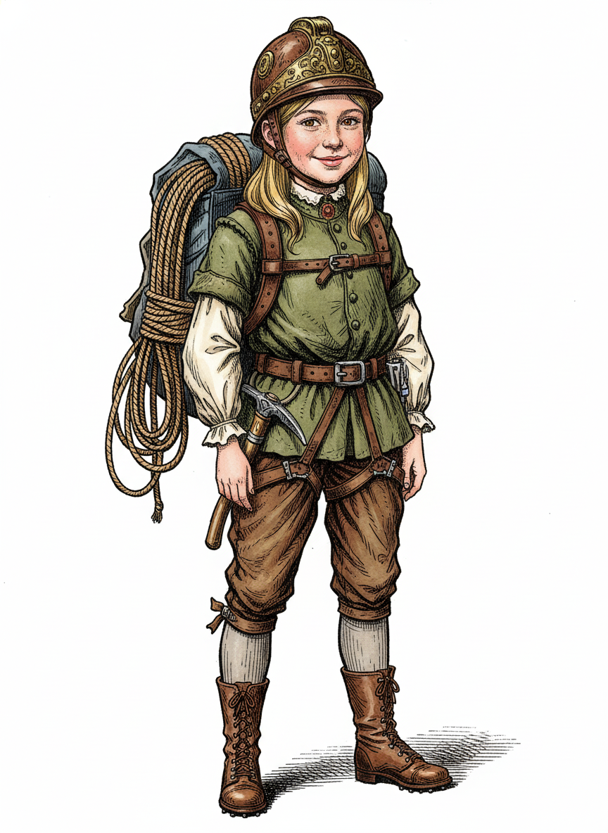 Mary the Mountain Climber - Victorian Illustration