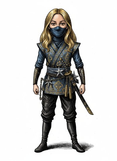 Mary's Ninja Adventure 🥷 - Victorian Illustration