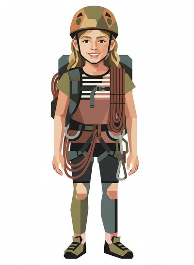 Mary's Mountain Adventures 🏔️ - Cubist Painting