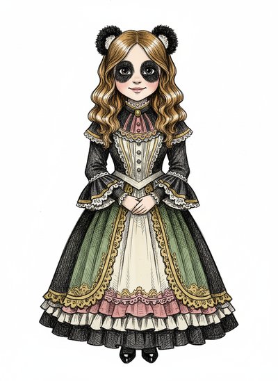 Mary's Panda Adventure 🐼 - Victorian Illustration