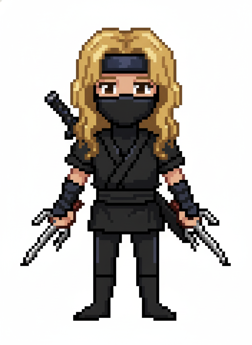 Mary the Ninja Warrior - Pixel Art