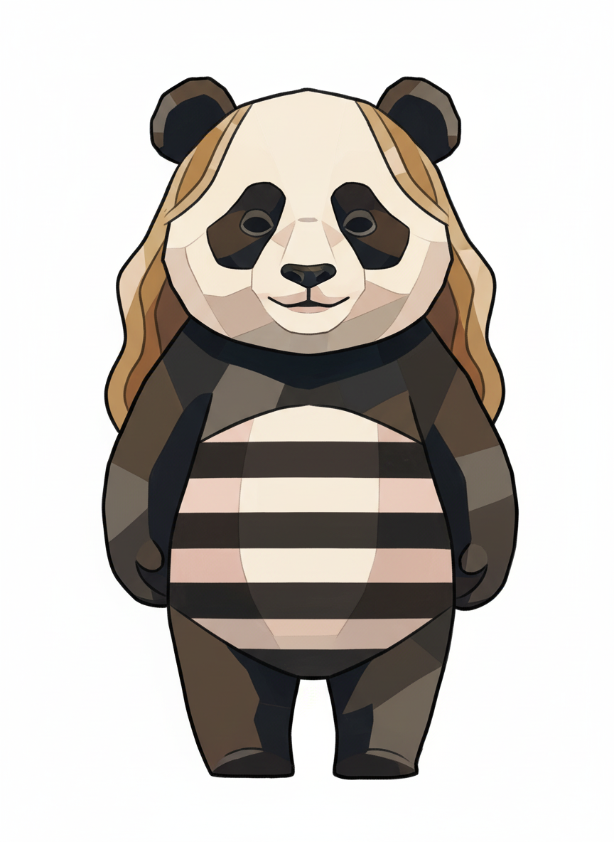 Panda Mary - Cubist Painting