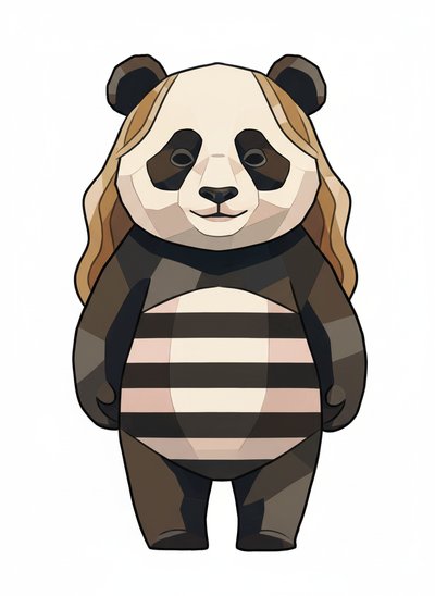 Mary's Panda Adventure 🐼 - Cubist Painting