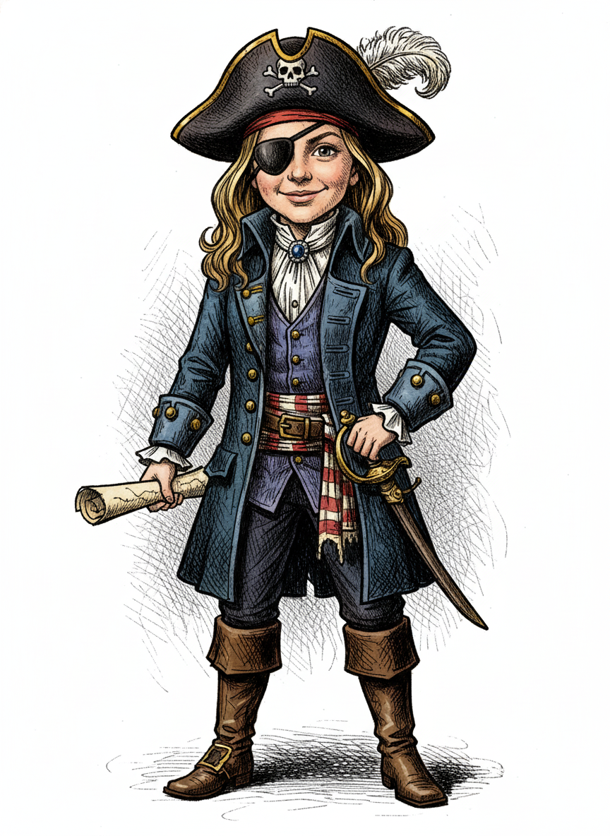 Mary the Pirate - Victorian Illustration