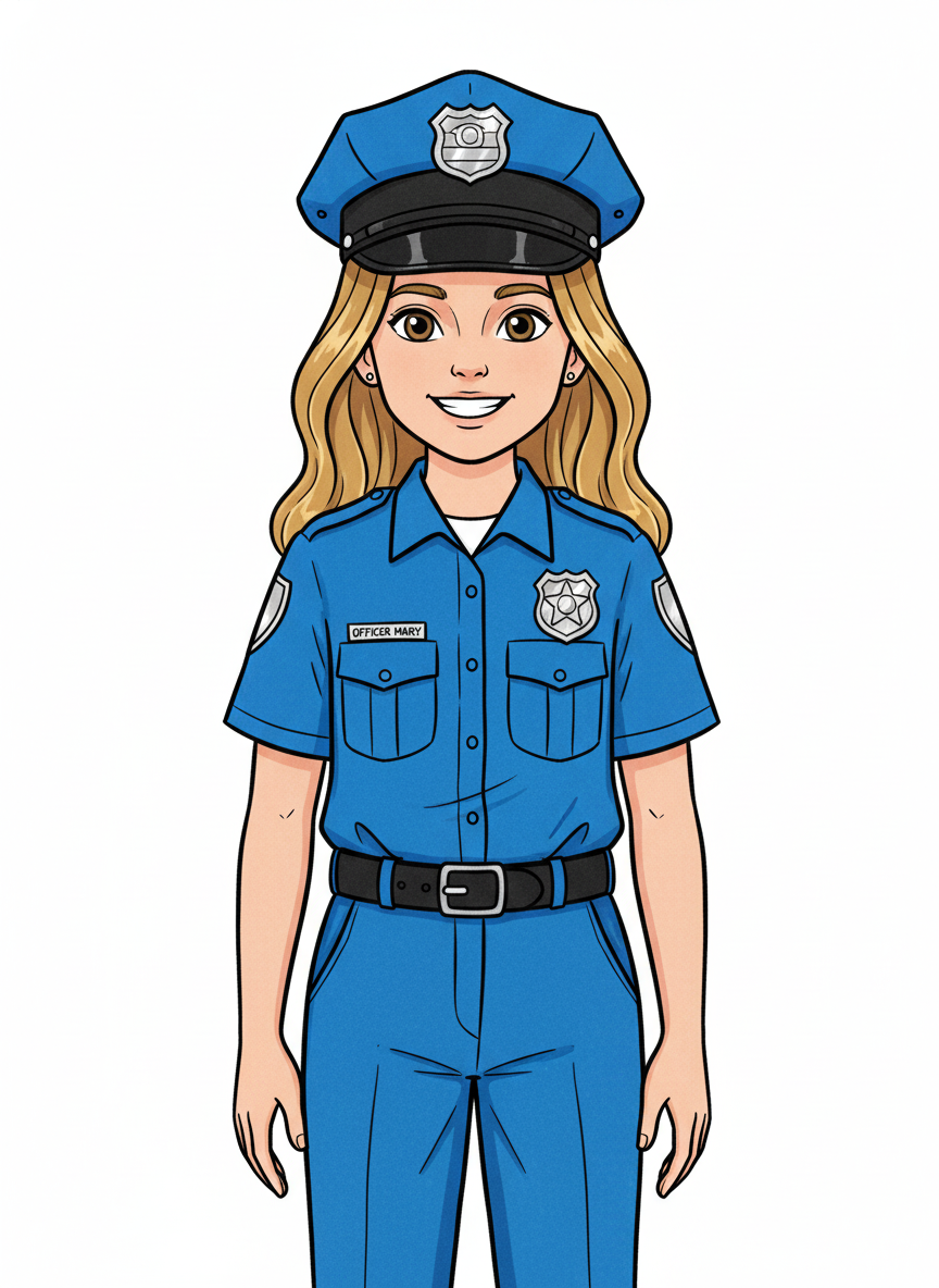 Officer Mary - Classic Coloring Book