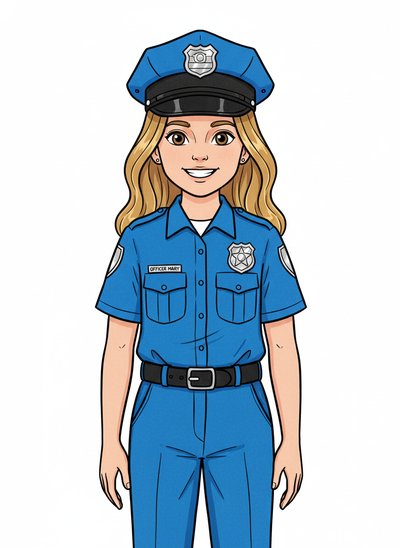Mary's Police Adventures 🚓 - Classic Coloring Book