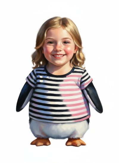 Mary's Penguin Adventure 🐧 - Impressionist Painting