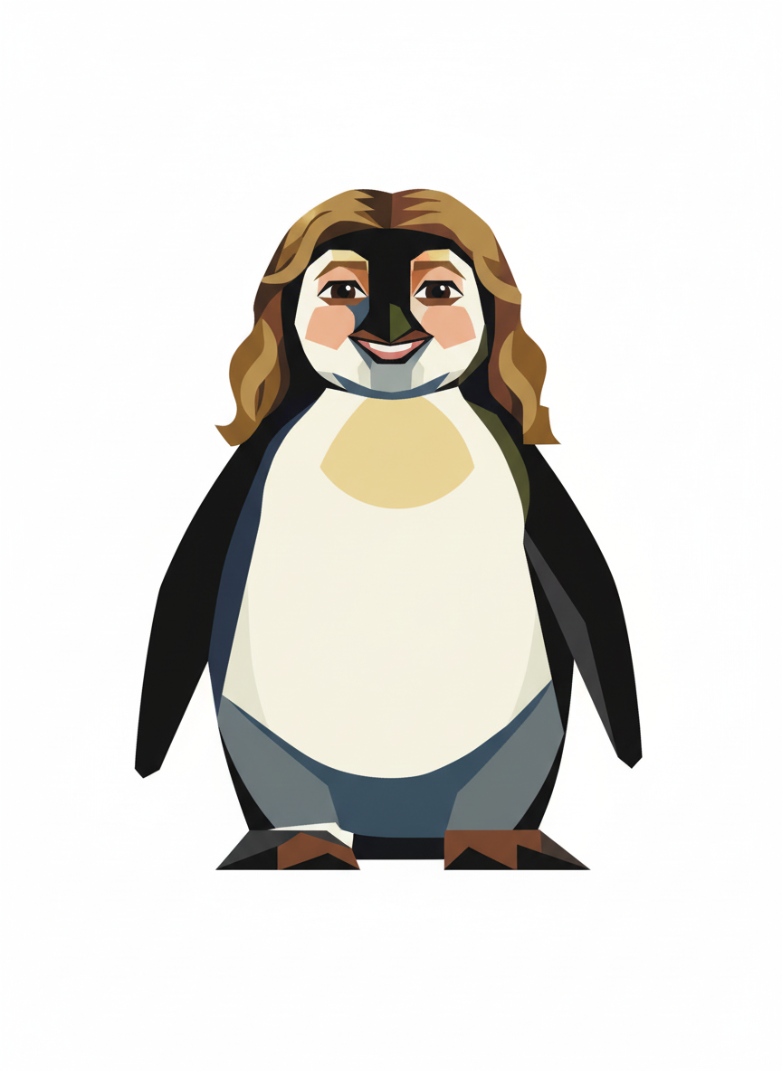 Penguin Mary - Cubist Painting