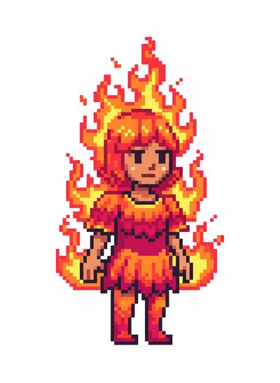 Mary's Fiery Transformation 🔥 - Pixel Art