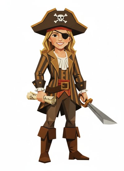 Mary's Pirate Adventure 🌊 - Cubist Painting