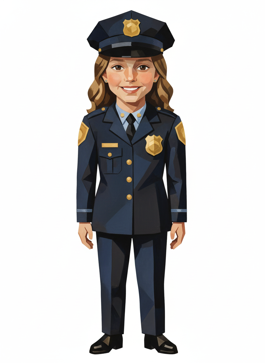 Officer Mary - Cubist Painting