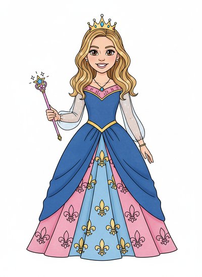 Mary's Royal Adventure 👑 - Classic Coloring Book