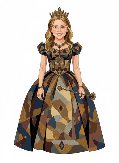 Mary's Royal Adventure 👑 - Cubist Painting