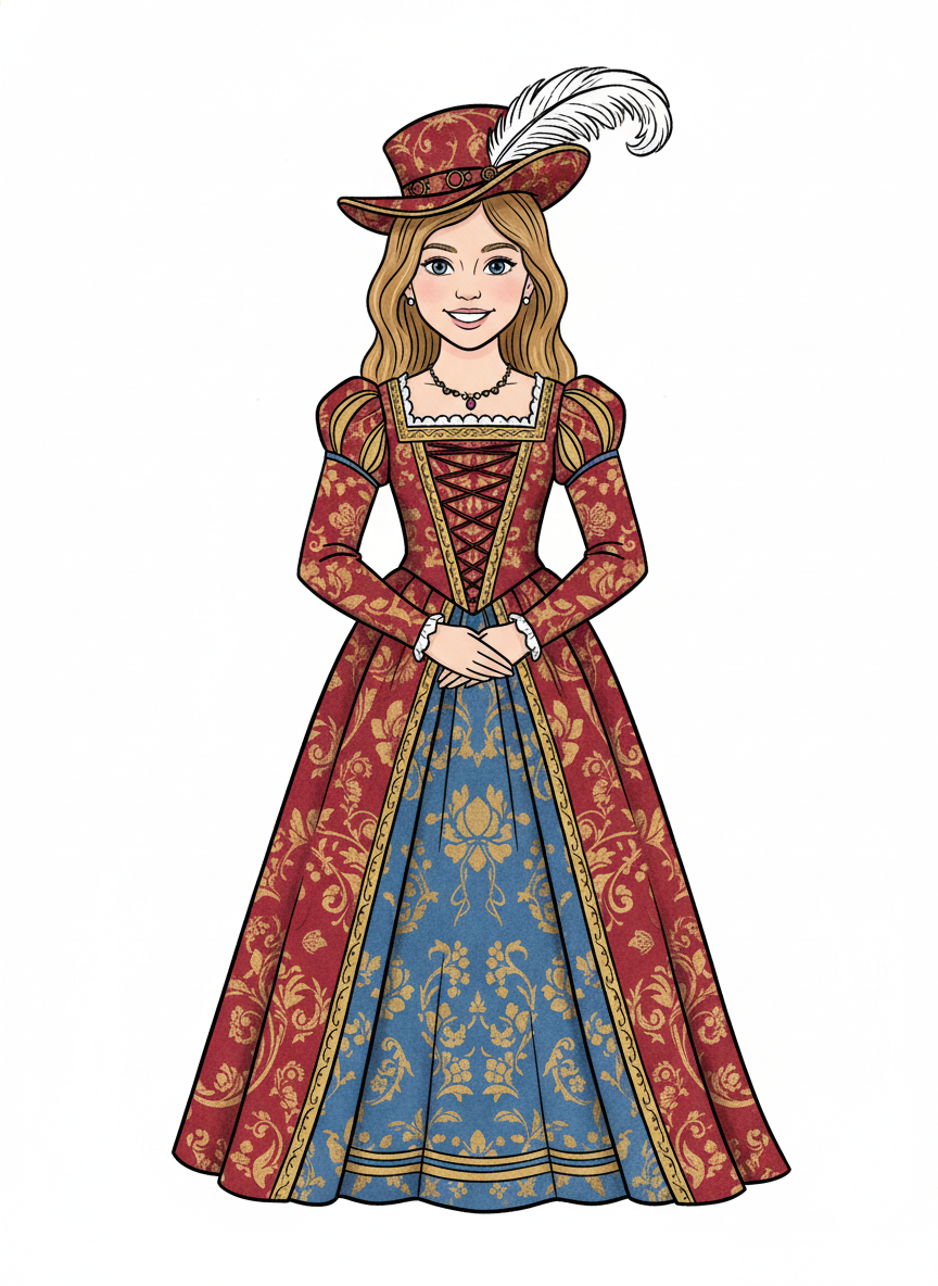 Mary of the Renaissance - Classic Coloring Book