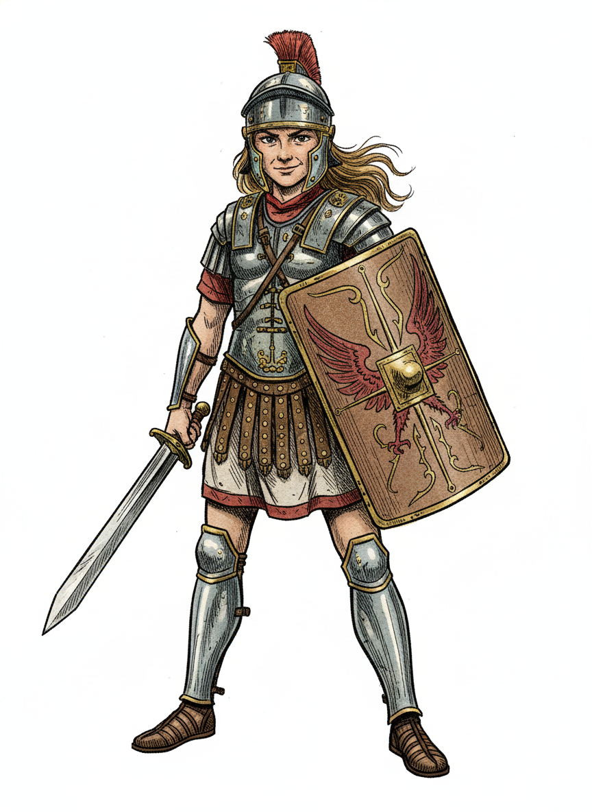 Gladiator Mary - Victorian Illustration