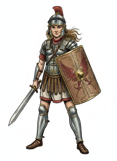 Mary's Gladiator Adventure 🌟 - Victorian Illustration