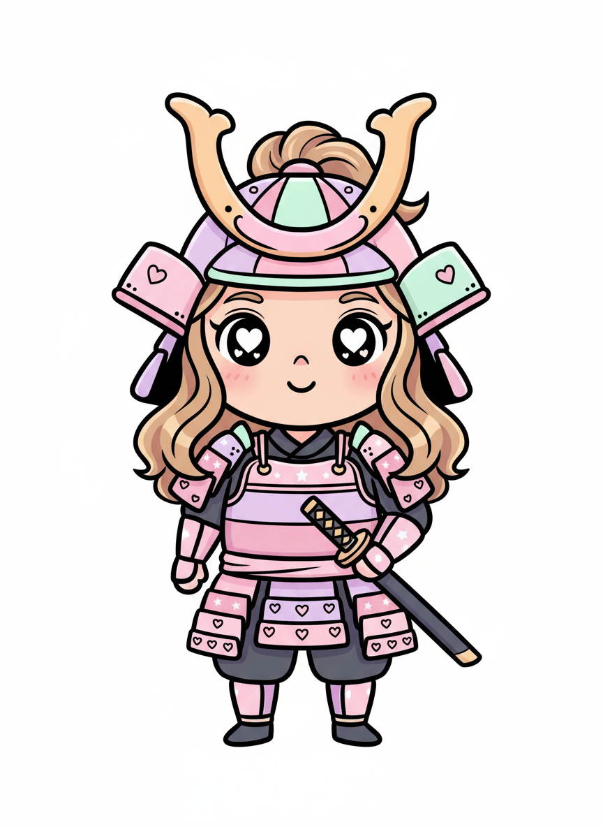 Mary the Brave Samurai - Kawaii Cute