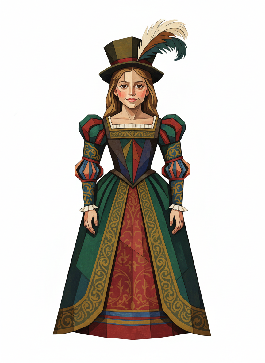 Mary of the Renaissance - Cubist Painting