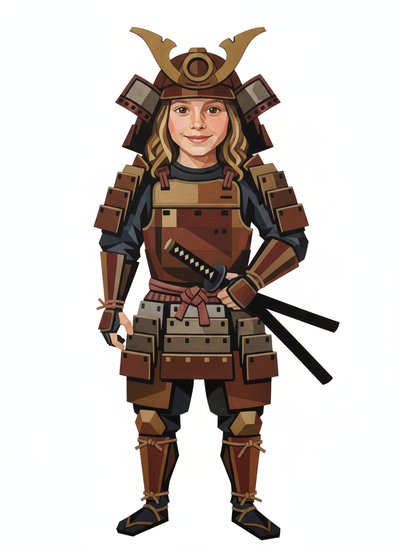 Mary's Samurai Adventure 🎴 - Cubist Painting