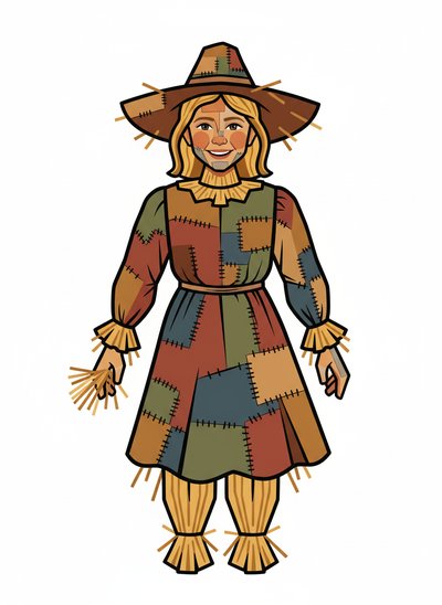 Mary's Scarecrow Adventure 🌾 - Cubist Painting