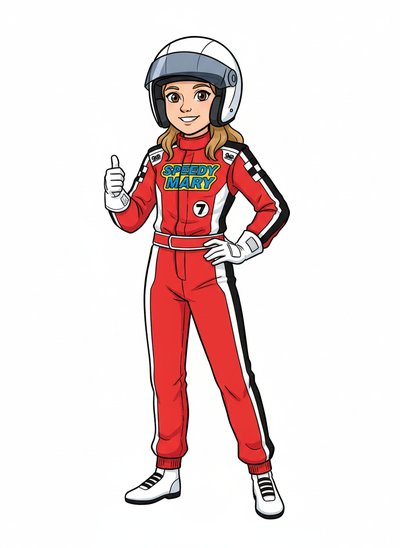 Mary's Racing Adventure 🚗 - Classic Coloring Book