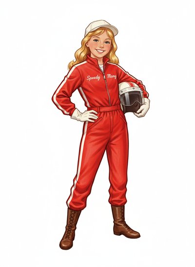 Mary's Racing Adventure 🚗 - Vintage Storybook