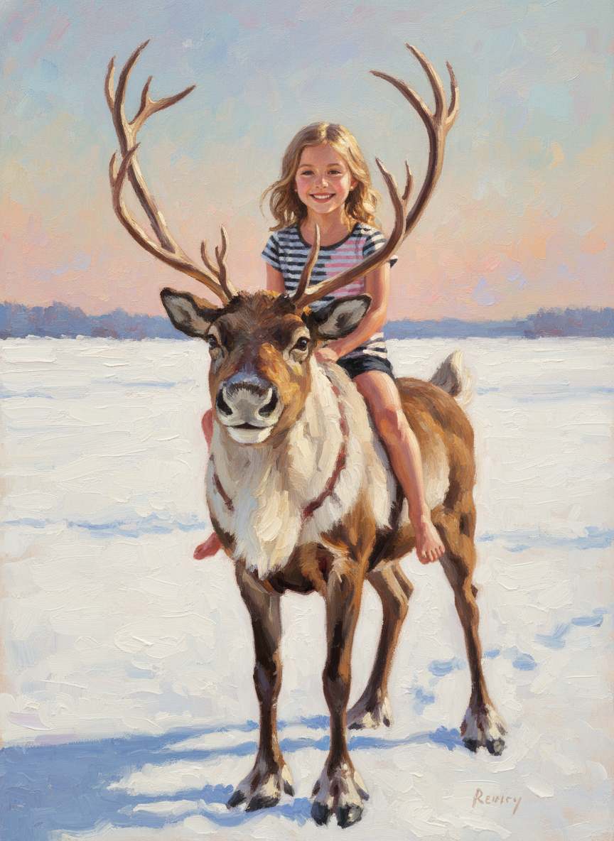 Reindeer Mary - Impressionist Painting