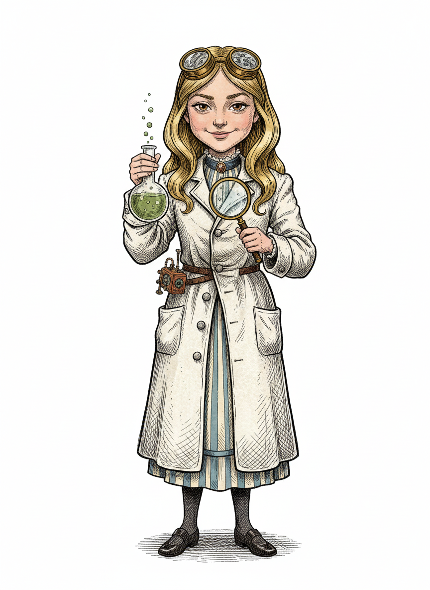 Mary the Scientist - Victorian Illustration