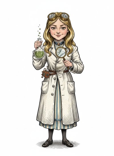 Mary's Science Adventures 🔬 - Victorian Illustration
