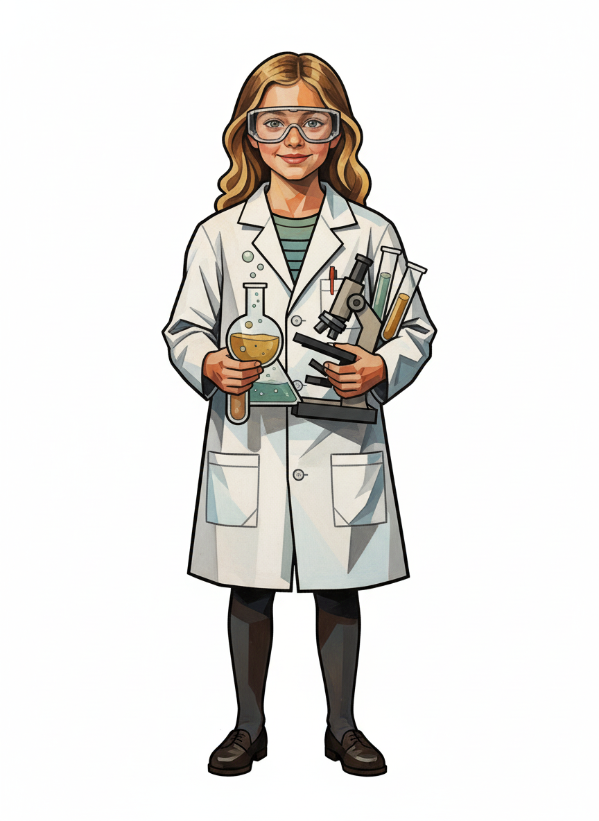 Mary the Scientist - Cubist Painting