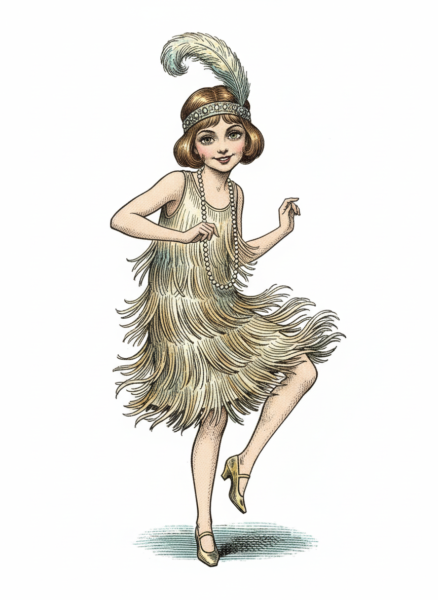 Flapper Mary - Victorian Illustration