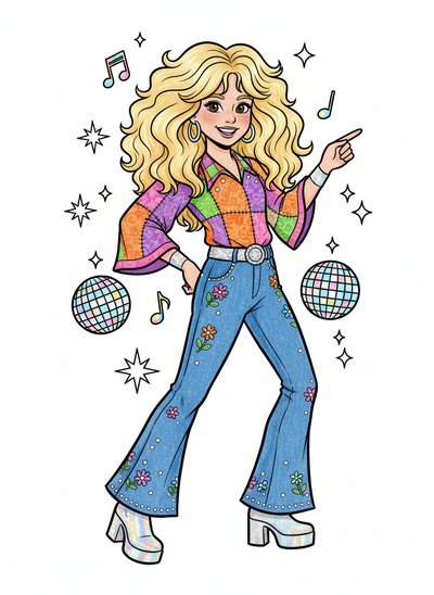 Mary's Groovy Disco Vibes 🌟 - Classic Coloring Book